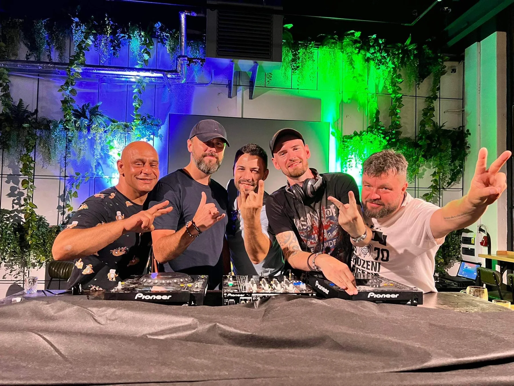 Matt Walli and fellow DJs behind the decks